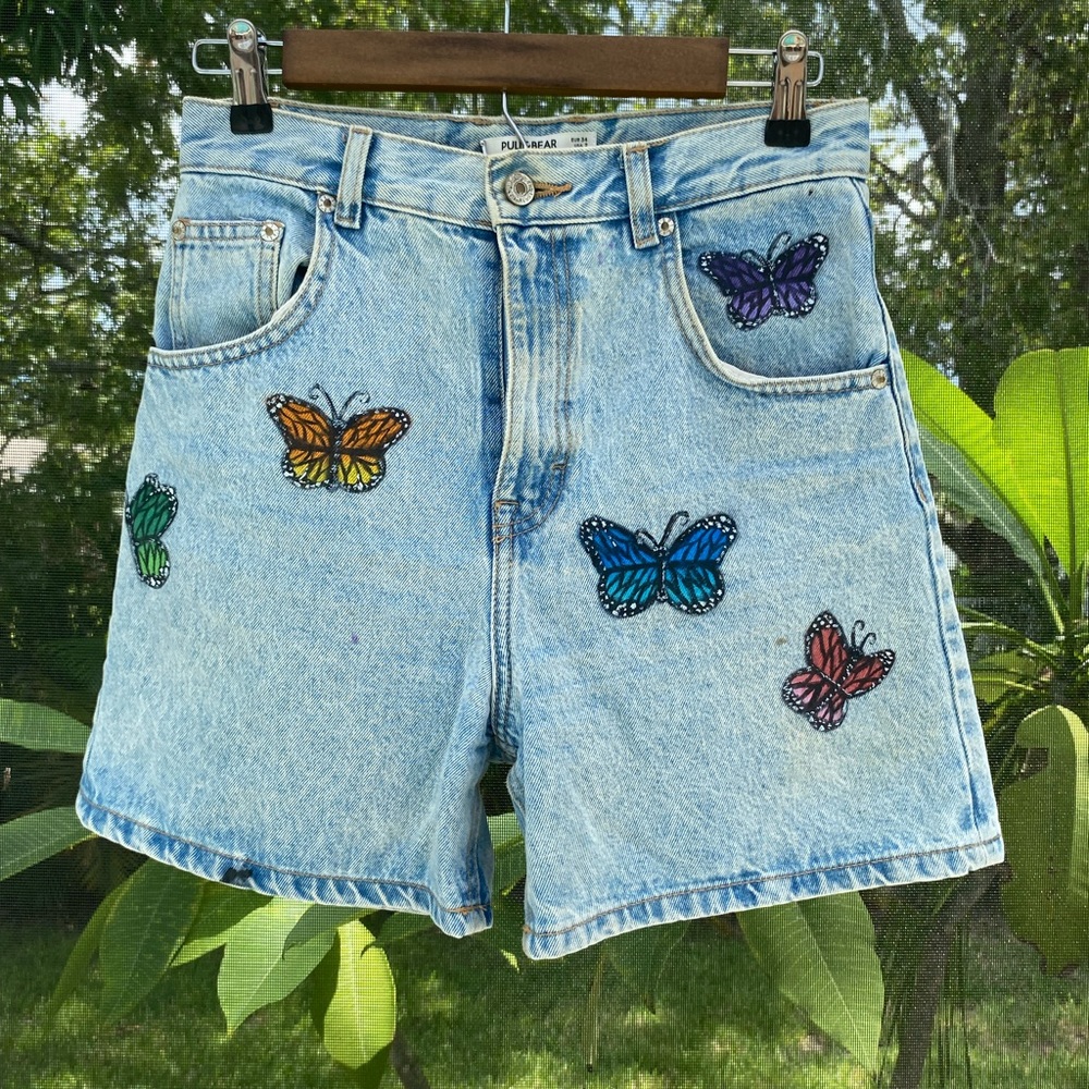 Pull&Bear Butterly Jean Shorts